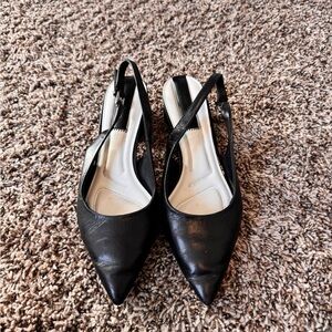 Franco Sarto Black Slingback Heels